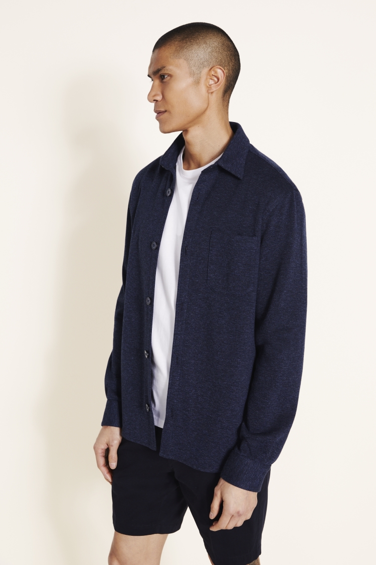 Ink Knit Texture Overshirt | Buy Online at Moss