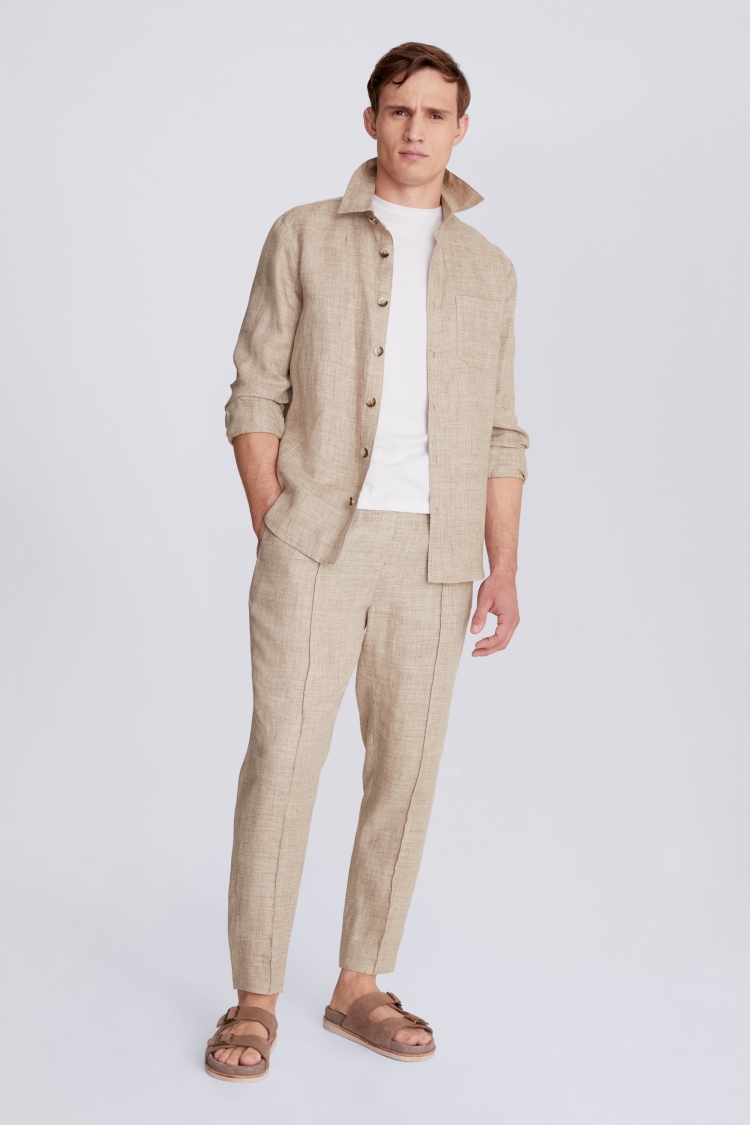 Oatmeal Linen Overshirt | Buy Online at Moss