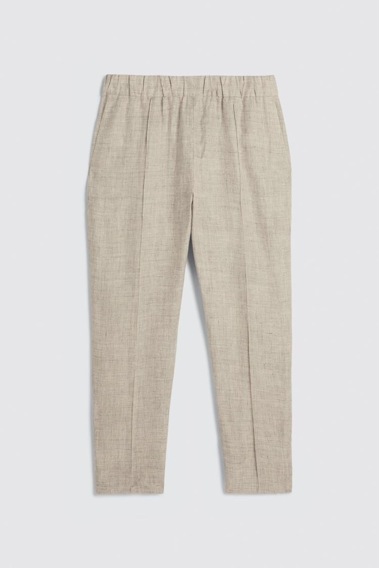 Oatmeal Linen Trousers | Buy Online at Moss