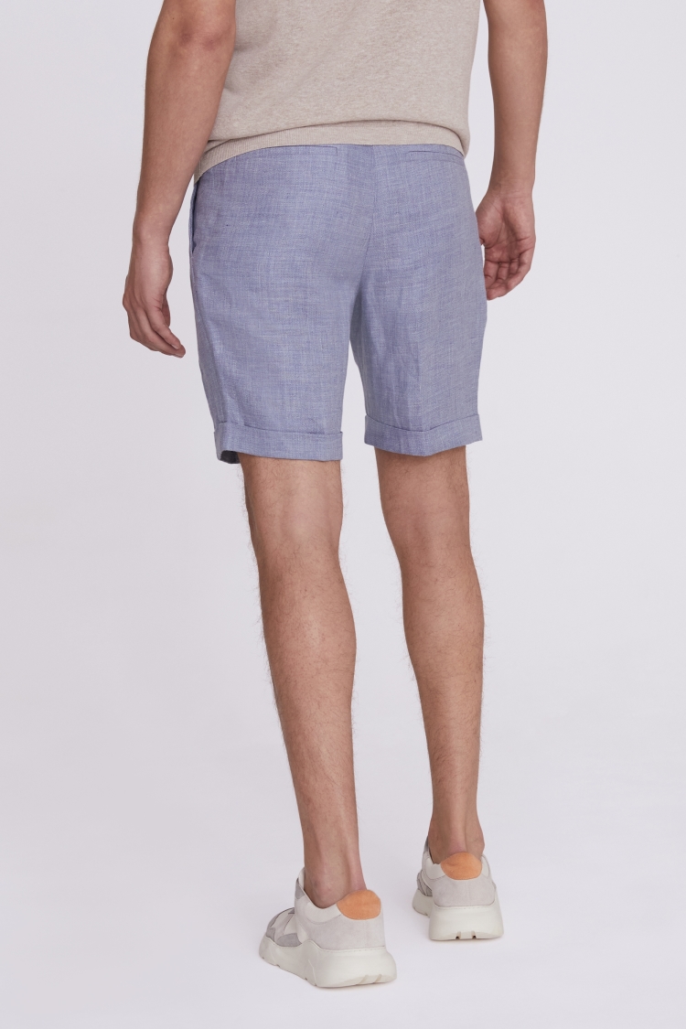 Light Blue Linen Formal Shorts