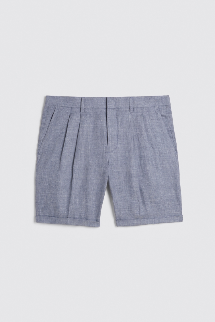 Light Blue Linen Formal Shorts