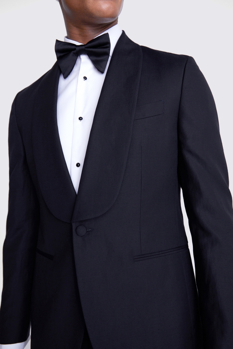 Italian Slim Fit Navy Shawl Tuxedo Jacket 
