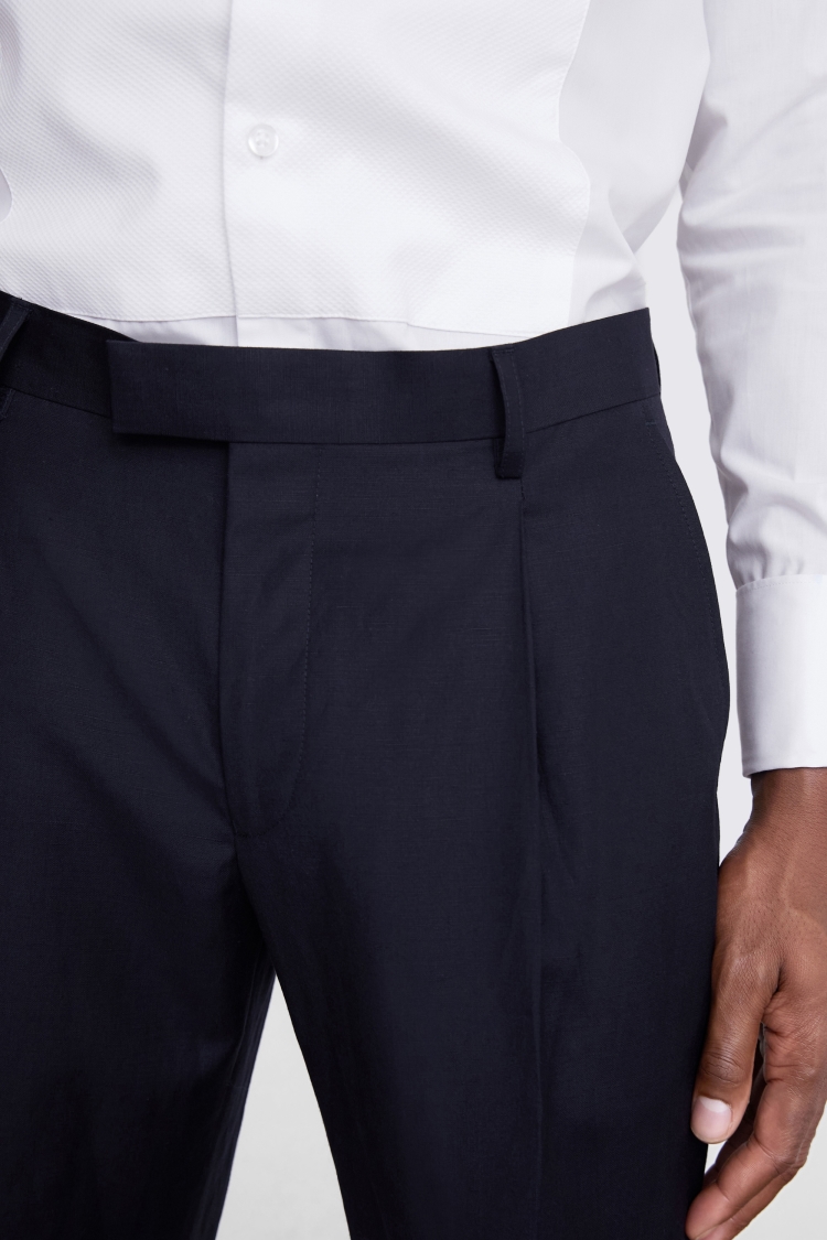 Mens slim fit clearance navy blue dress pants