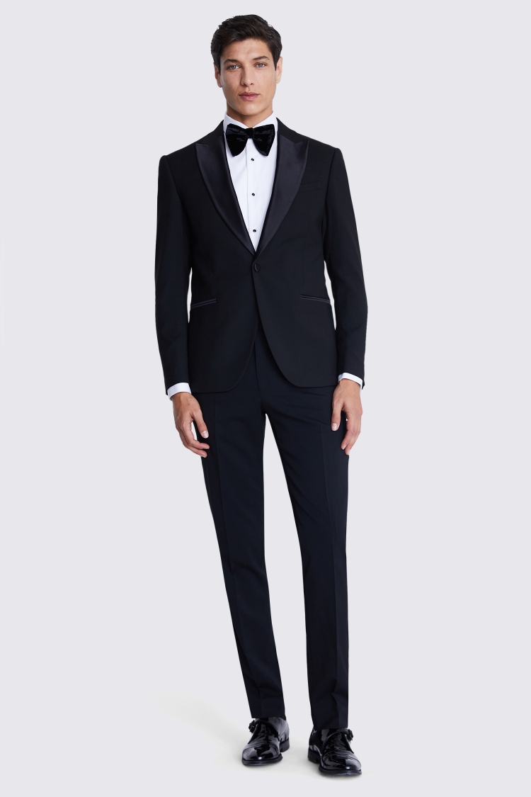 Slim Fit Black Peak Lapel Tuxedo Jacket