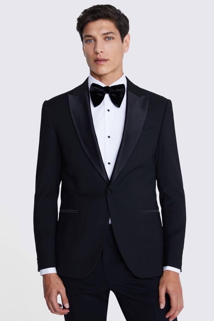 Slim Fit Black Peak Lapel Tuxedo Jacket