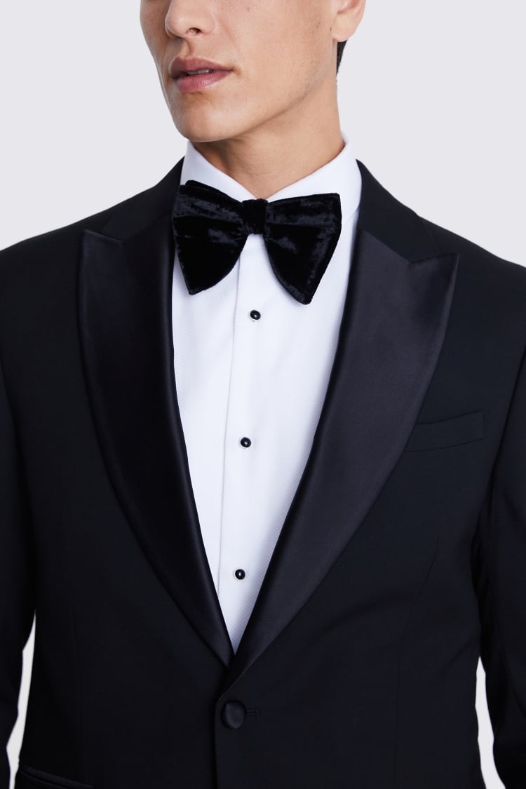 Slim Fit Black Peak Lapel Tuxedo Jacket