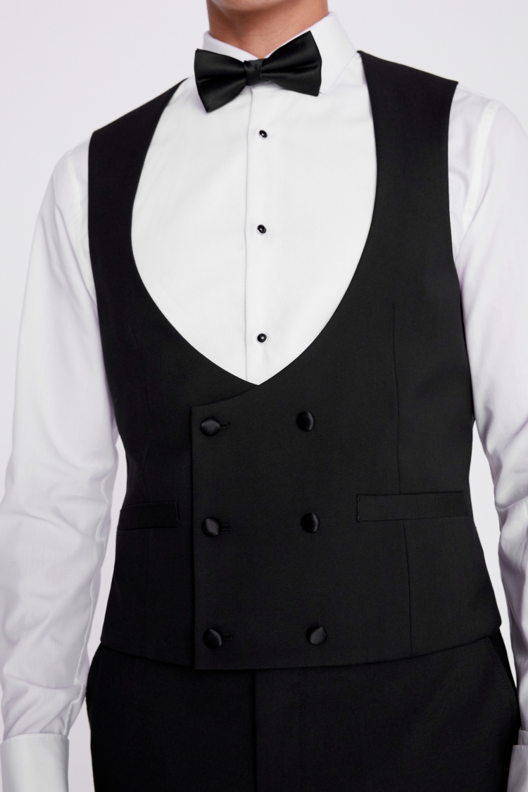 Slim Fit Black Dress Vest