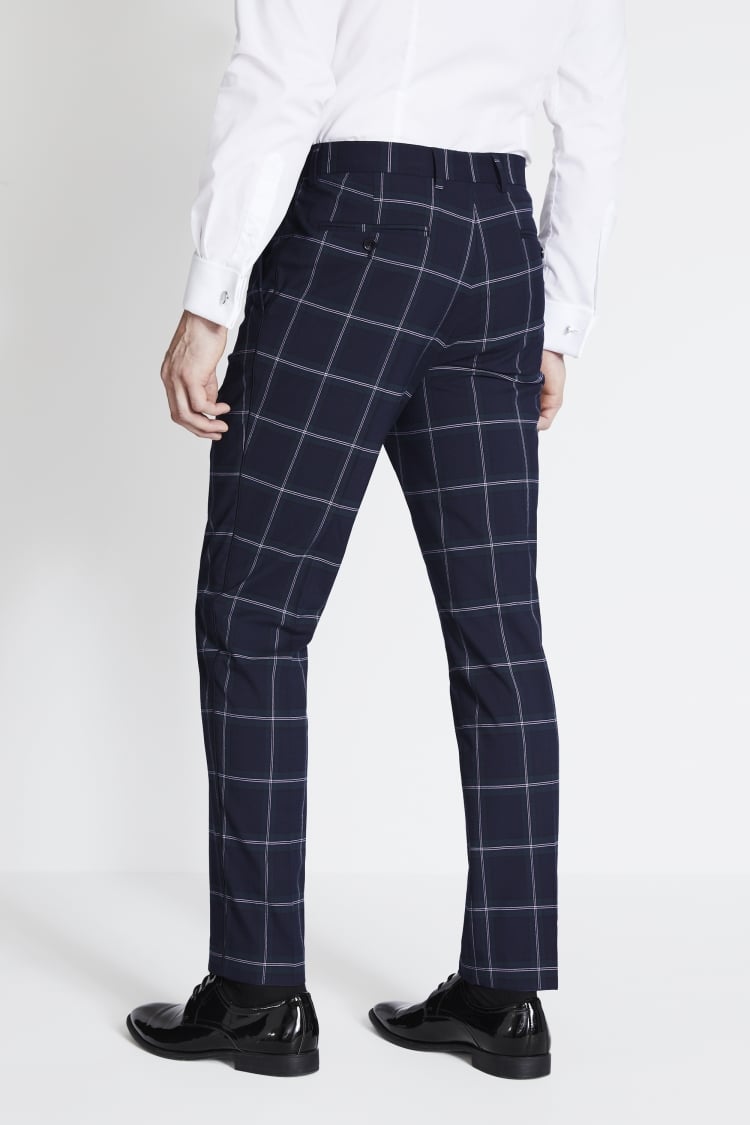 Tartan slim outlet leg trousers