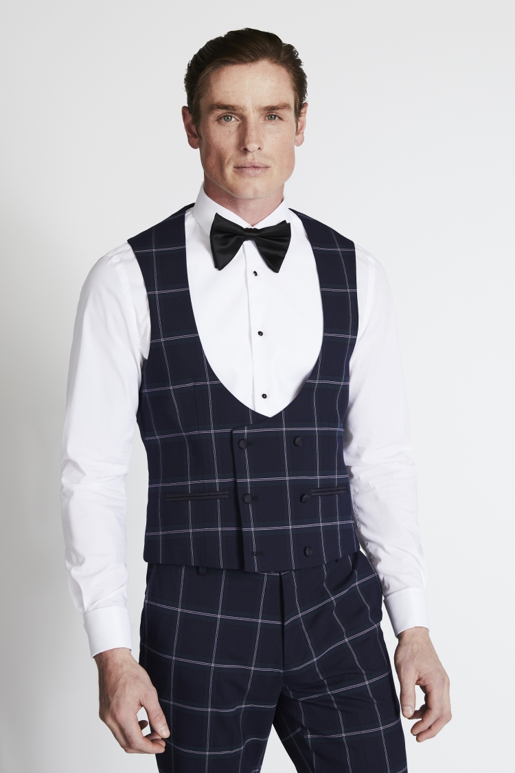 Mens 2024 tartan waistcoat