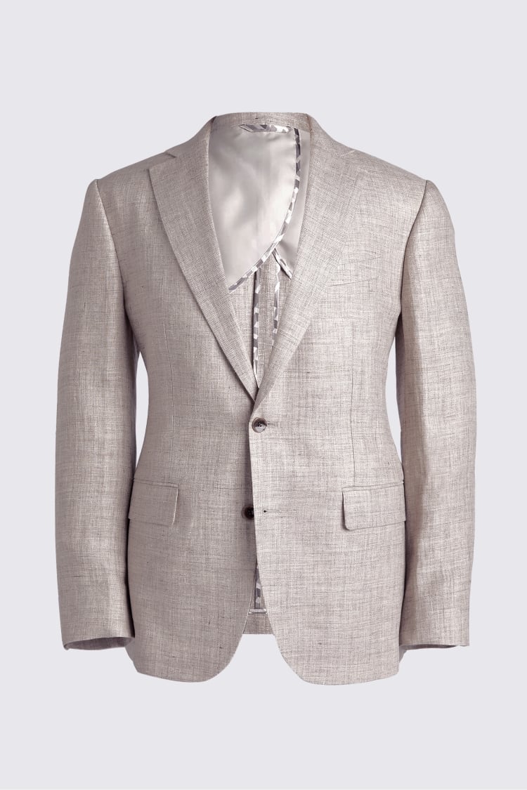 Tailored Fit Oatmeal Linen Jacket