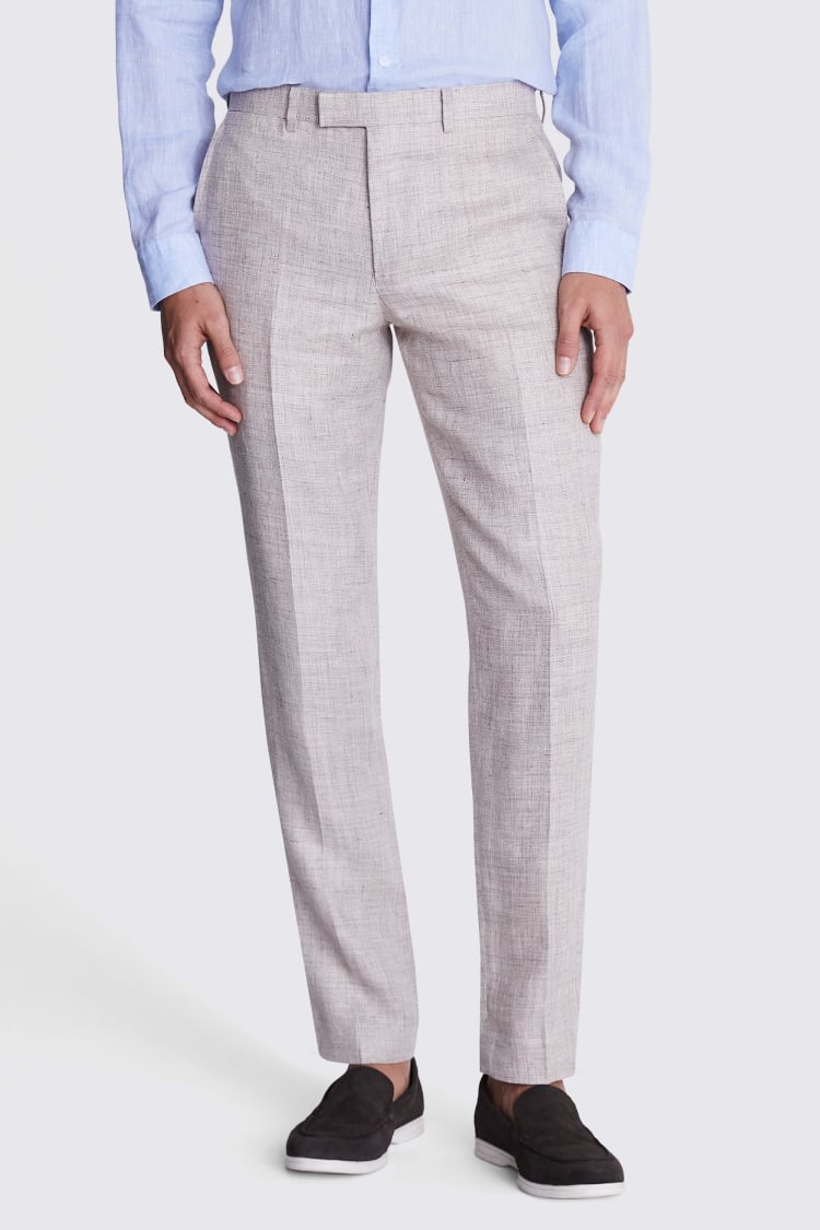 Talorop Tailored Pant - Pink - Linen Stretch Pants Slim Fit, Suit Pants