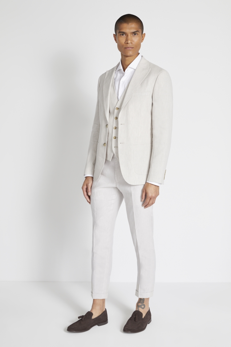 Skinny fit sale linen suit