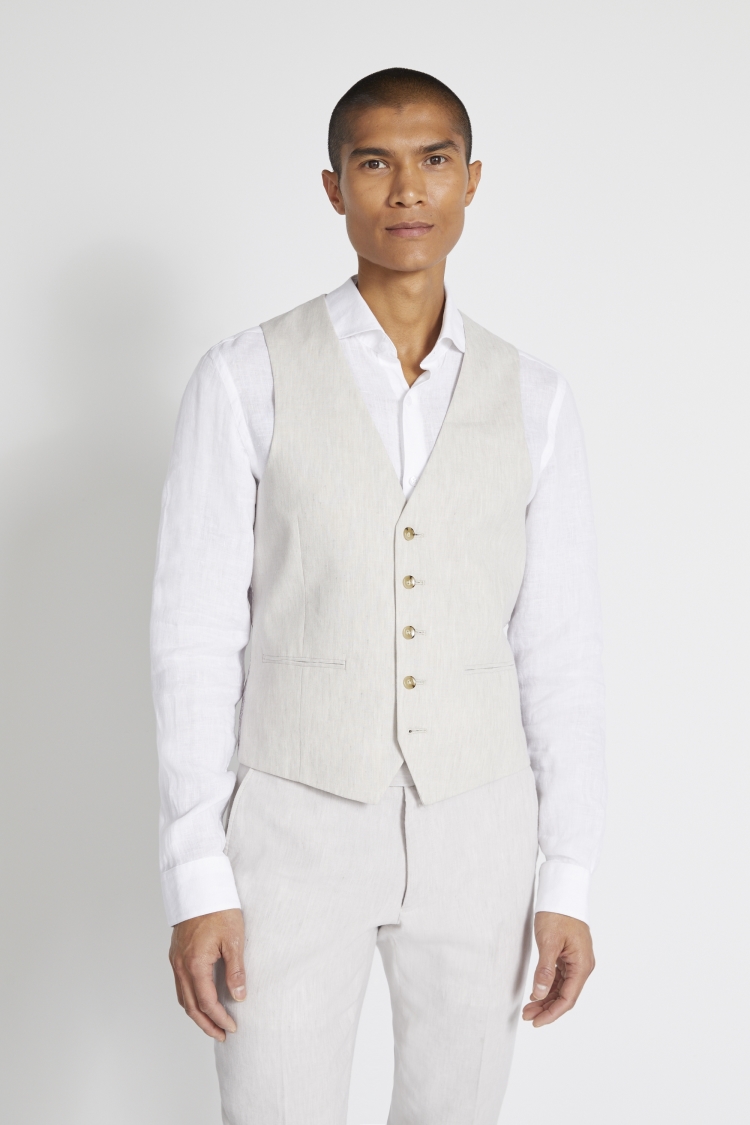 Slim Fit Beige Vest 