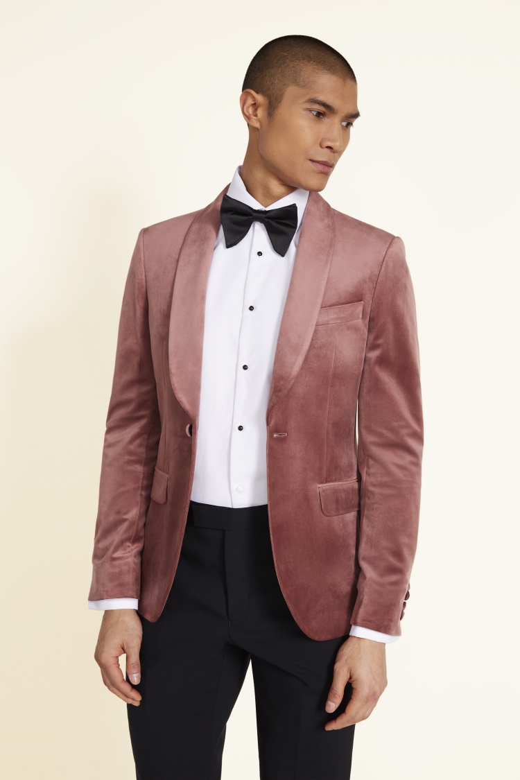 Slim Fit Blush Velvet Jacket