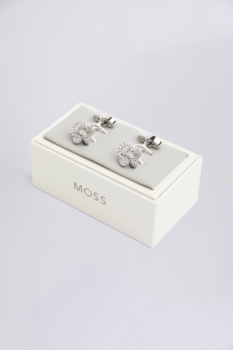 Fancy Silver Knot Cufflinks