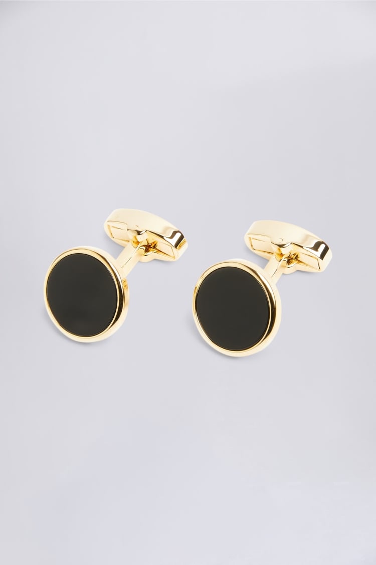 Gold Onyx Cufflinks