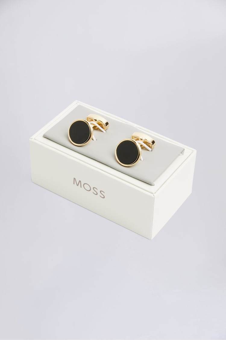 Gold Onyx Cufflinks