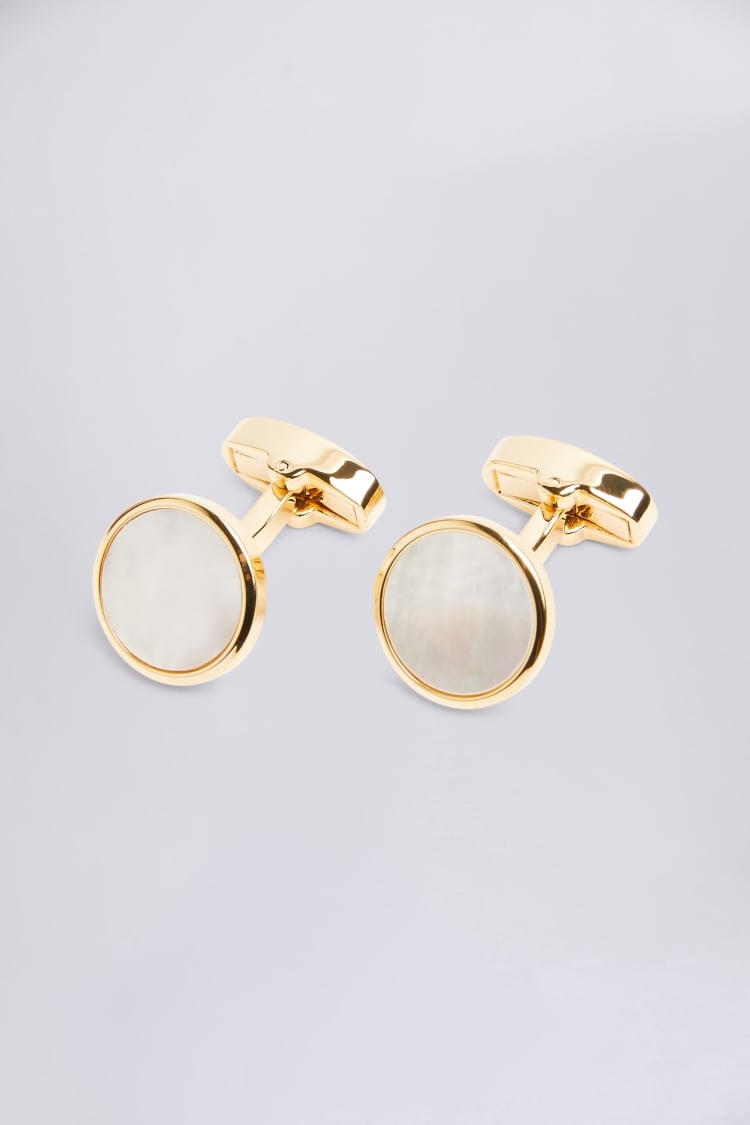 Gold Mother of Pearl Cufflinks