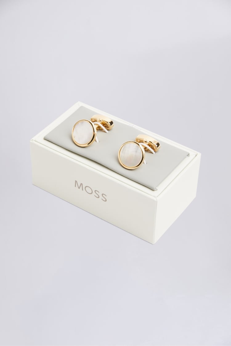 Gold Mother of Pearl Cufflinks