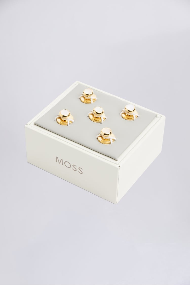 Gold Mother of Pearl Dress Studs