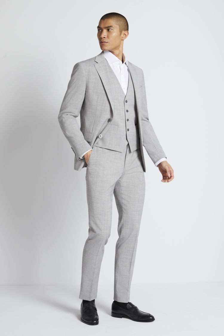 Light grey slim on sale suit