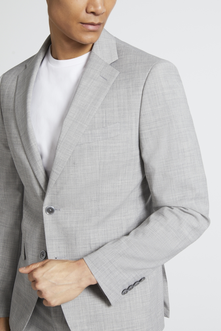 Men's Light Grey Twill Classic Fit Suit Jacket | Hawes & Curtis