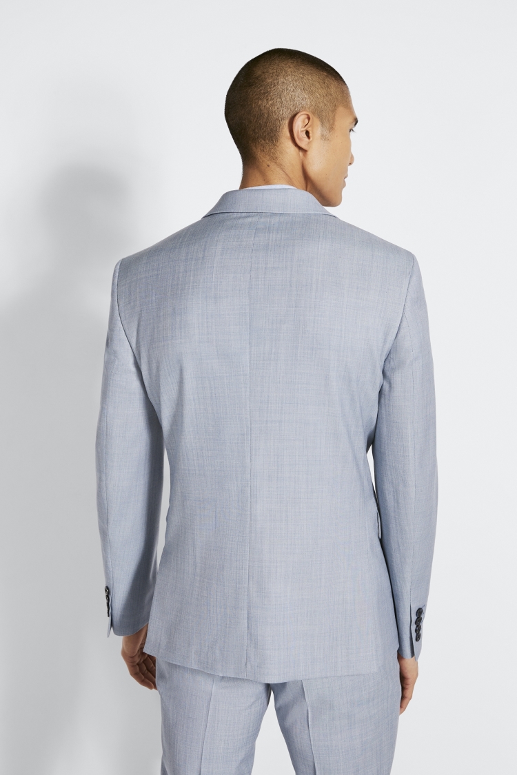 DKNY Slim Fit Light Blue Sharkskin Jacket