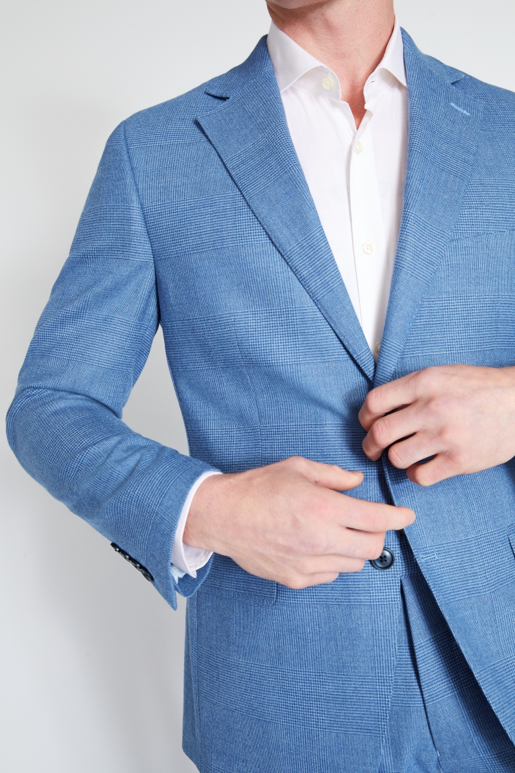 Tailored Fit Blue Check Performance Jacket