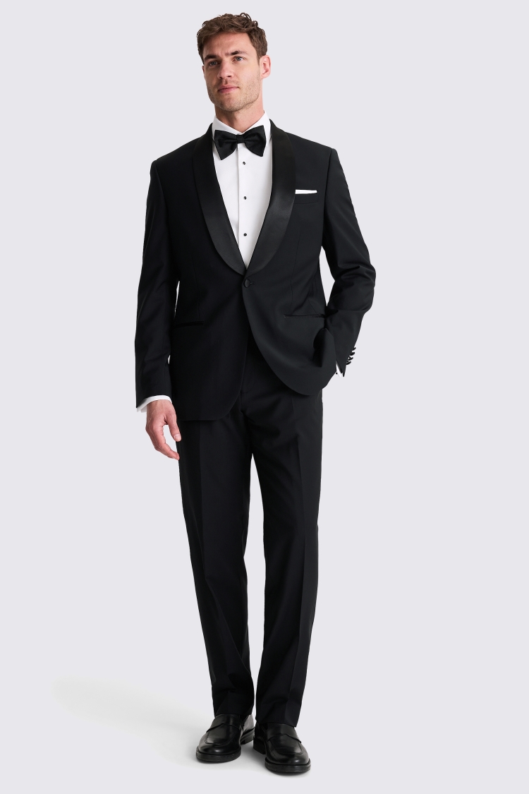 Regular Fit Black Notch Lapel Tuxedo Jacket