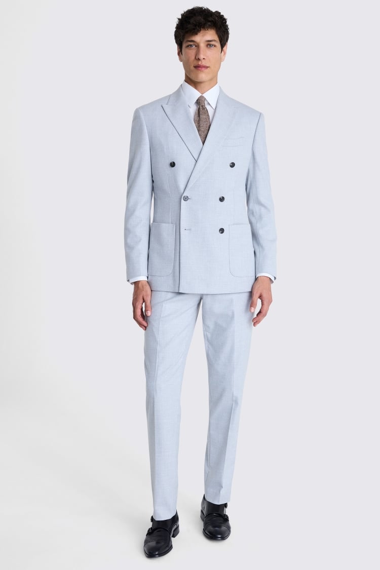 Tailored Fit Light Grey Flannel Suit