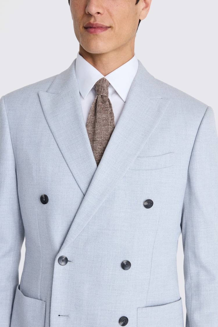 Tailored Fit Light Grey Flannel Suit