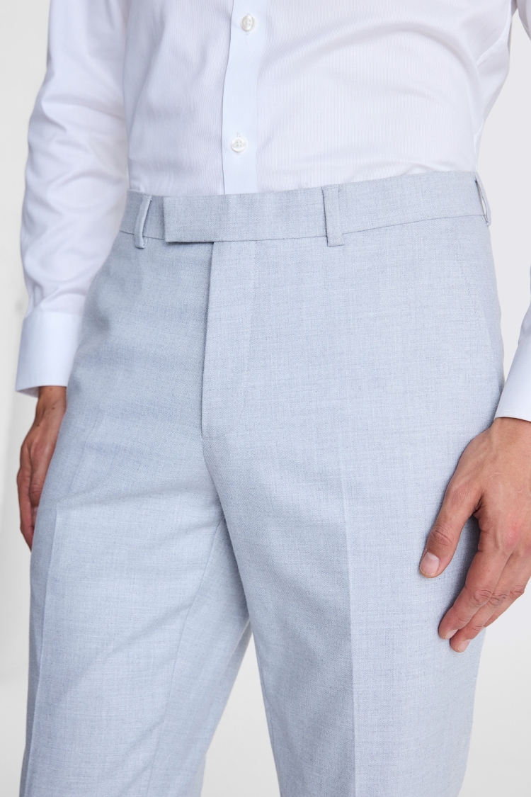 Tailored Fit Light Grey Flannel Trousers