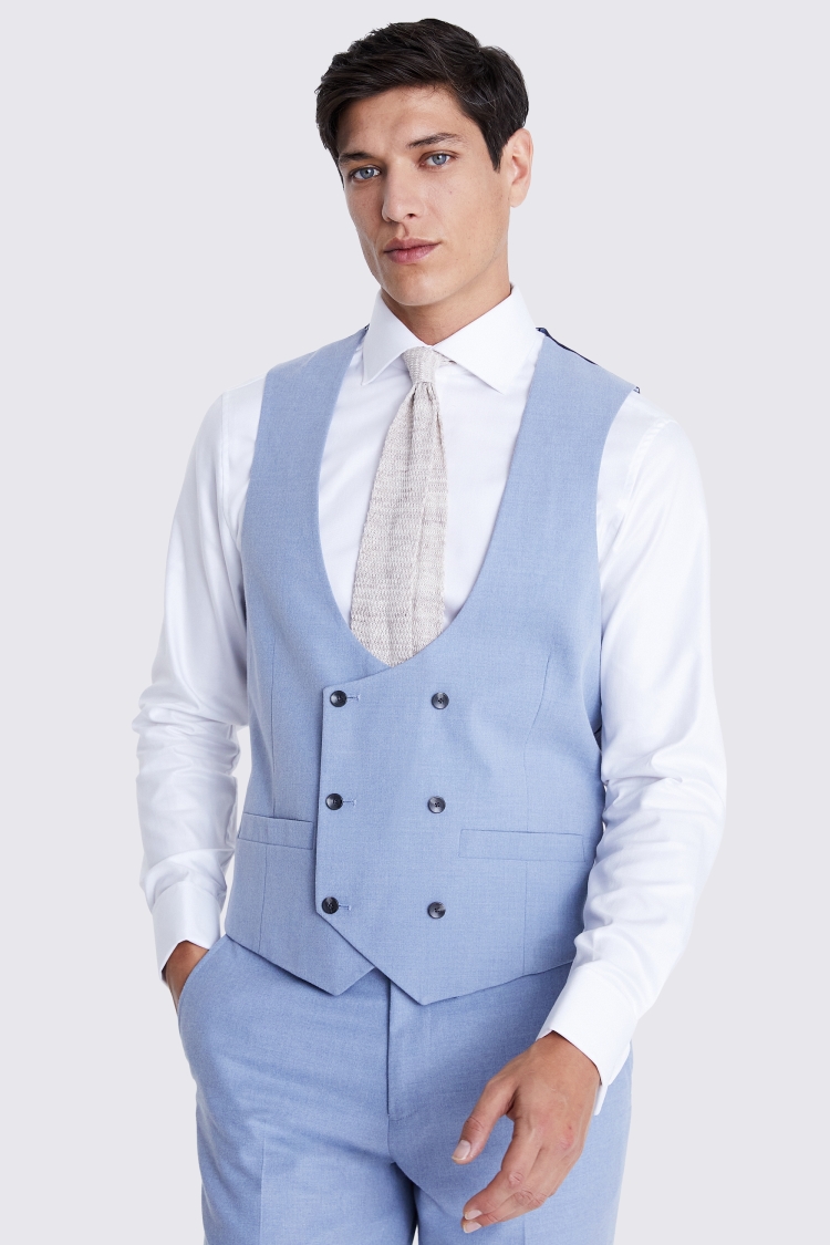 Custom Made  light blue flannel suit