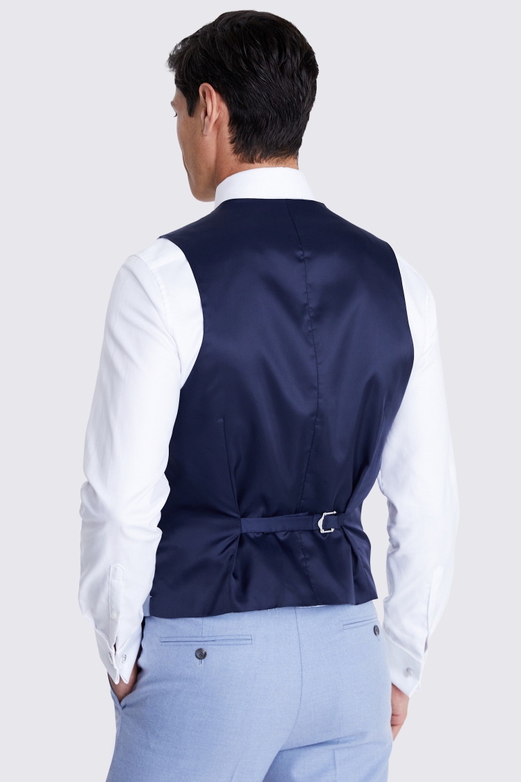 Tailored Fit Light Blue Flannel Waistcoat