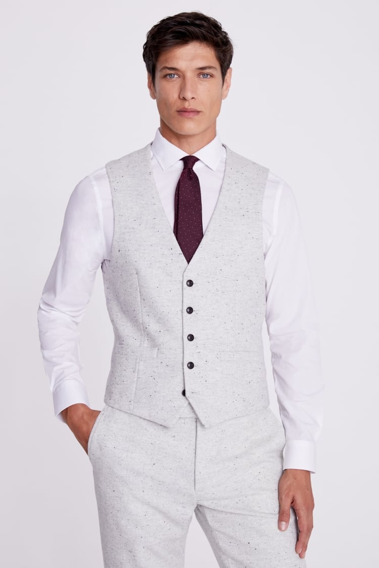 Grey waistcoat shop white shirt