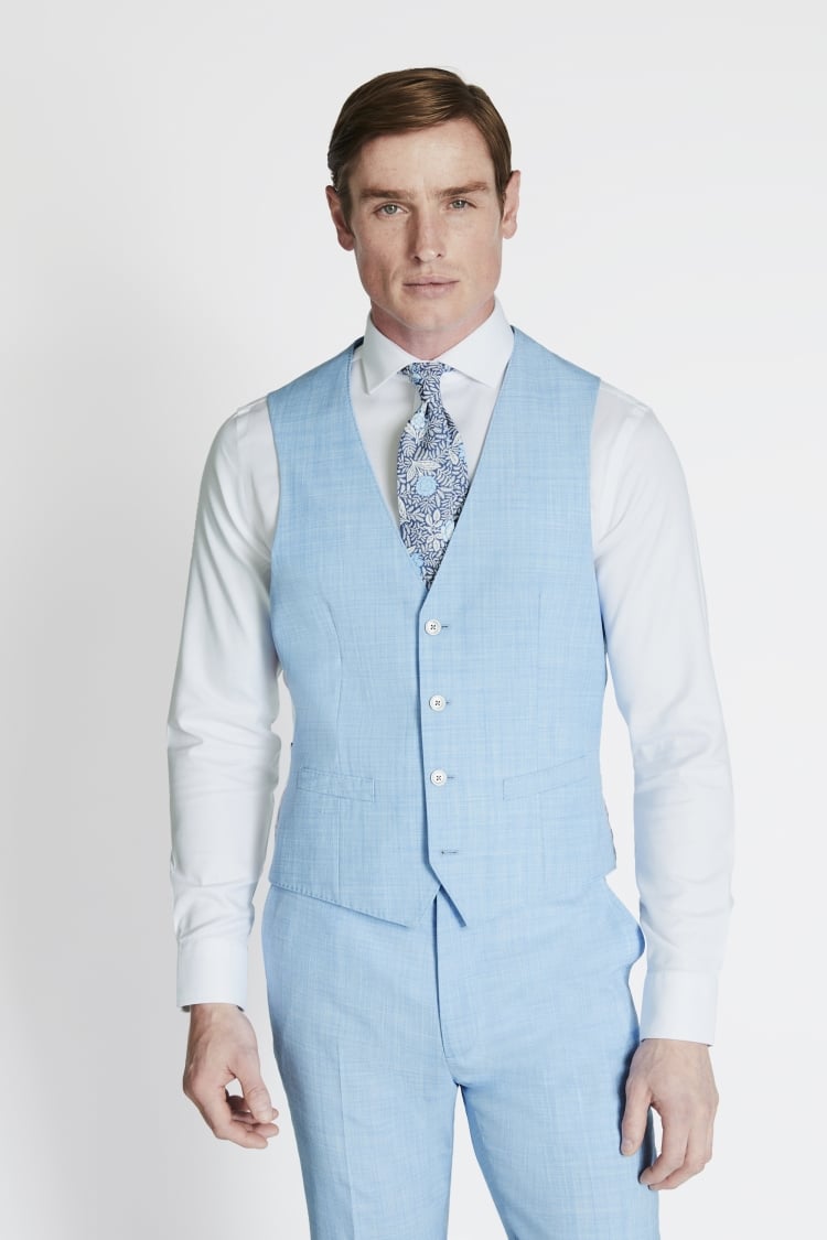 Suits, Slim Fit Grey Marl Waistcoat