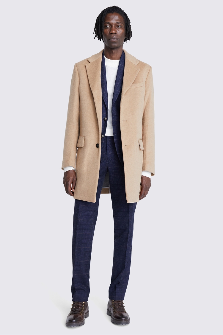 Camel Wool Cashmere Blend Overcoat