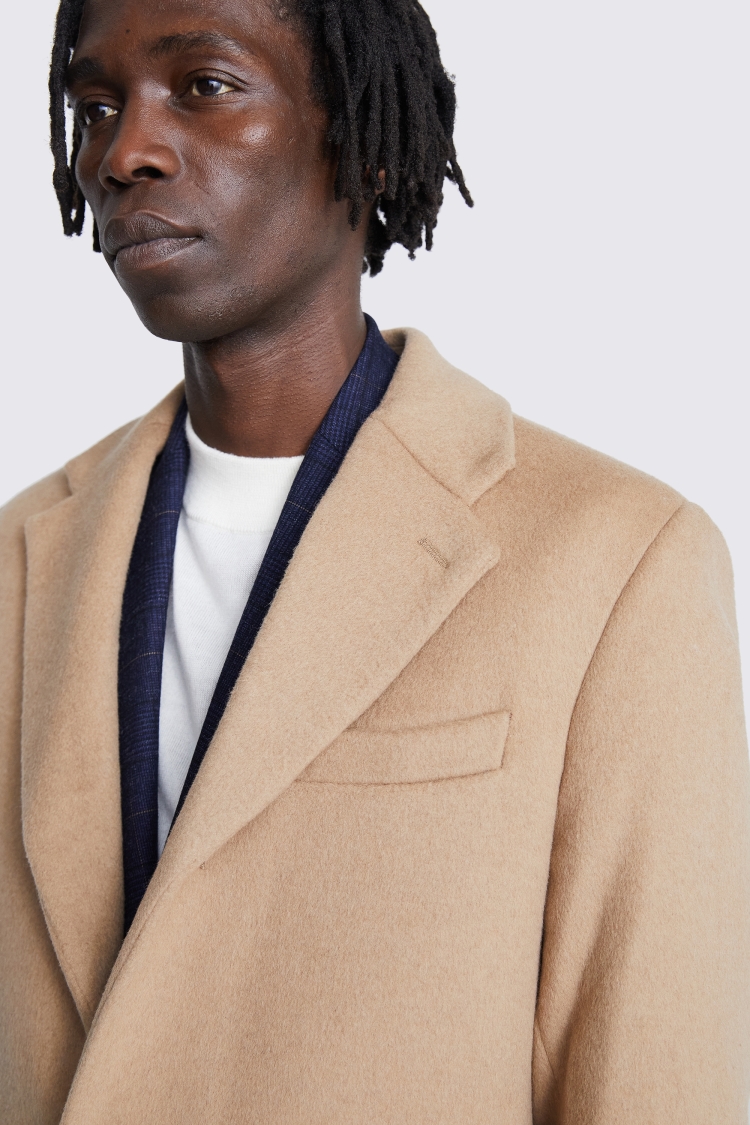 Camel Wool Cashmere Blend Overcoat