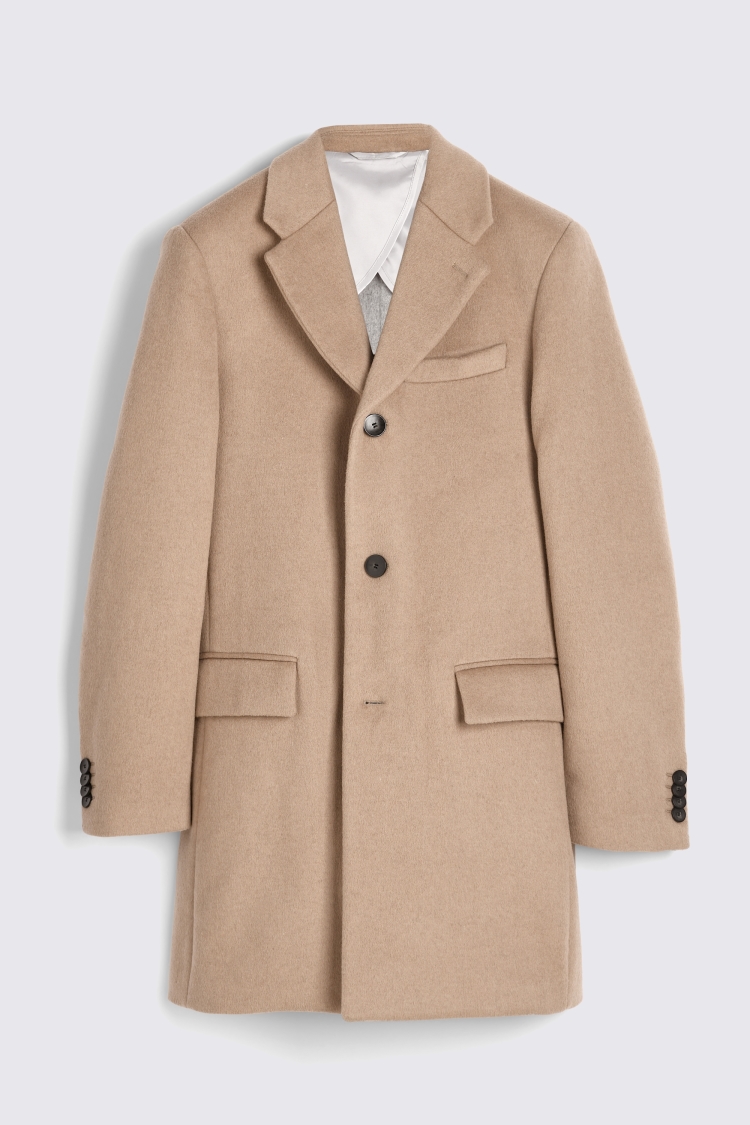 Camel Wool Cashmere Blend Overcoat