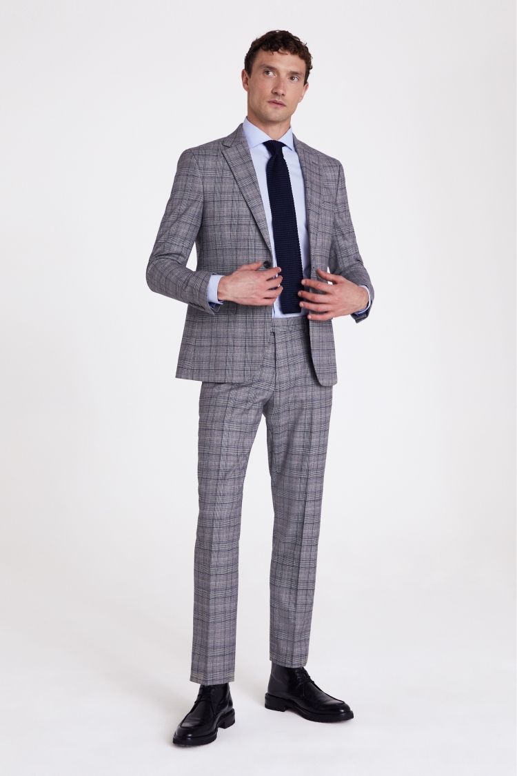 Slim Fit Grey Check Suit