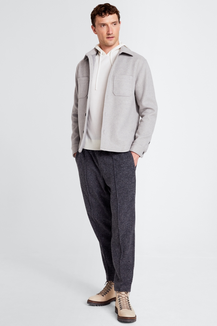 Light-Grey Flannel Shacket