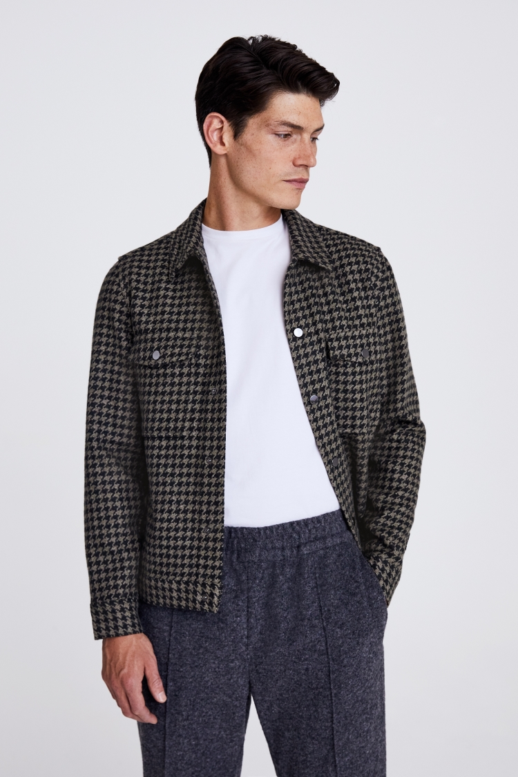 Green Houndstooth Overshirt | Buy Online at Moss