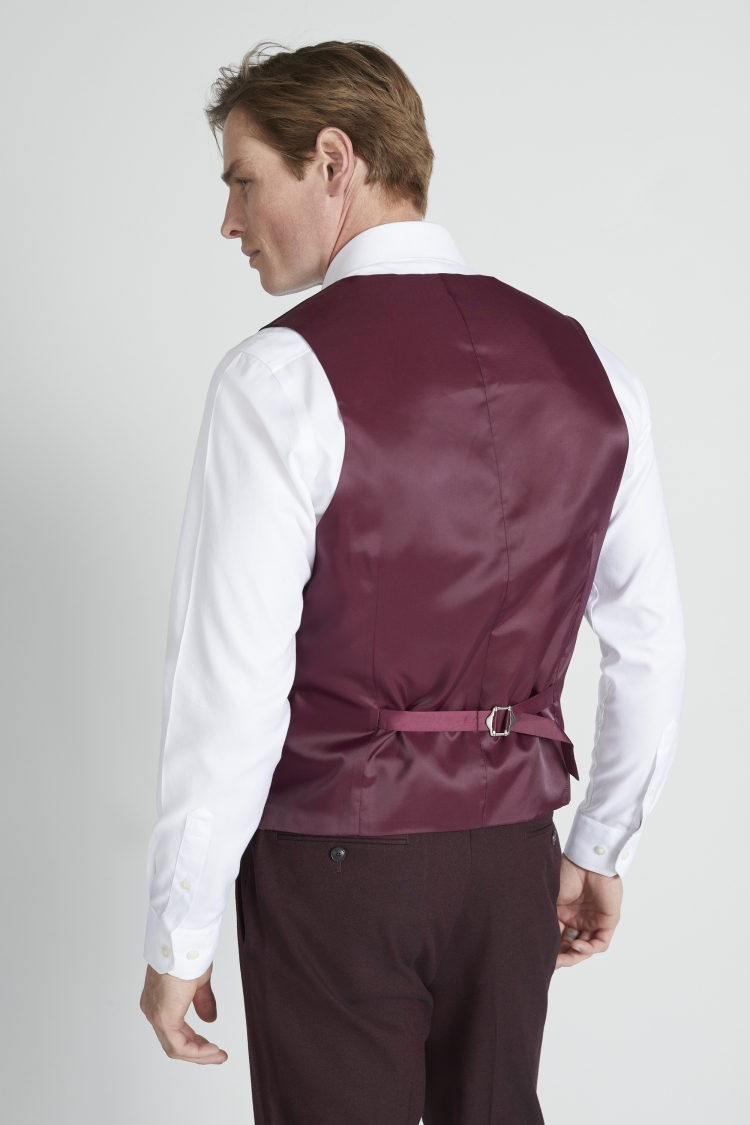 Tailored Fit Fig Flannel  Waistcoat
