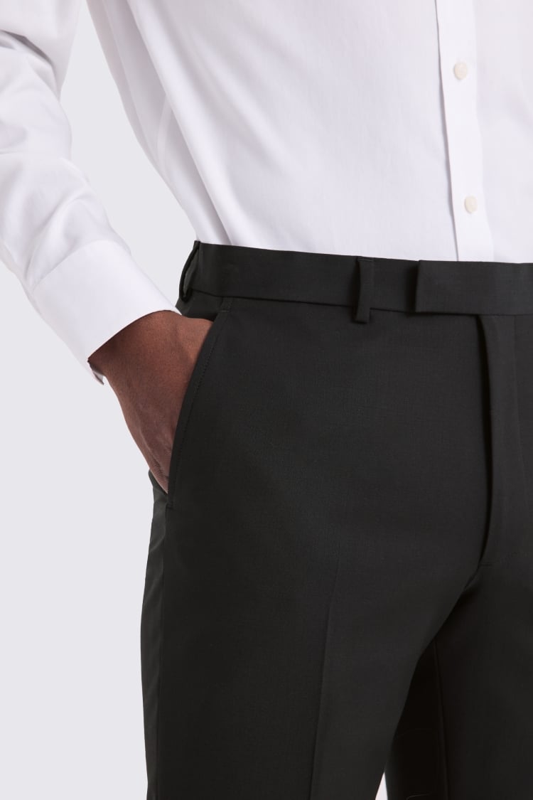 Tailored Fit Black Performance Trousers