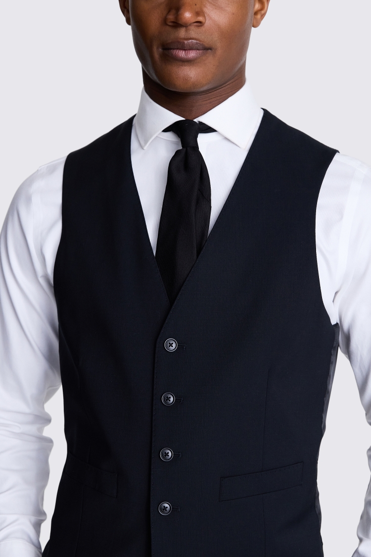 Tailored Fit Black Performance Waistcoat