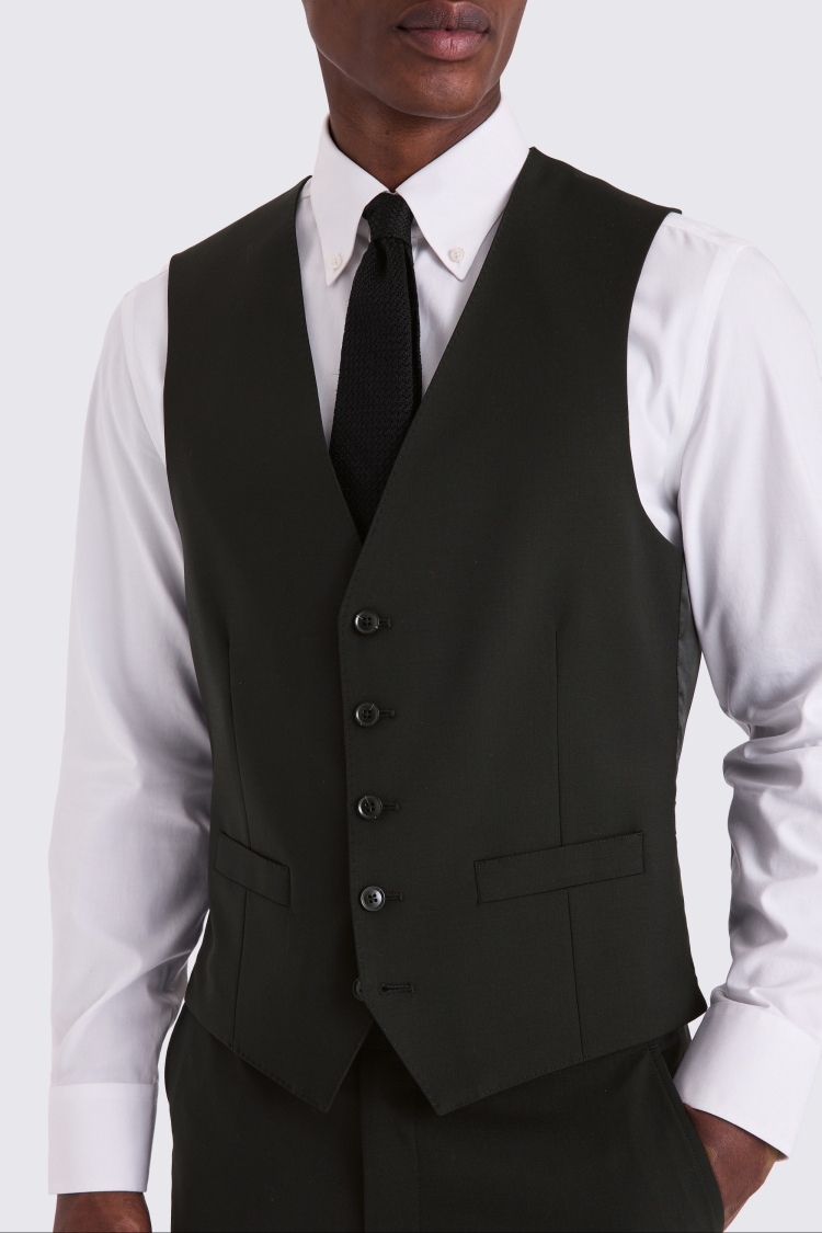 Tailored Fit Black Performance Waistcoat