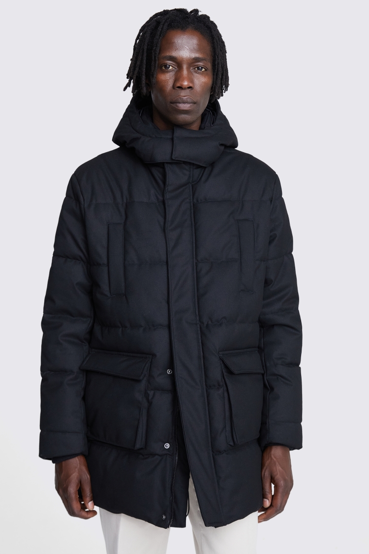 Black Flannel Parka 