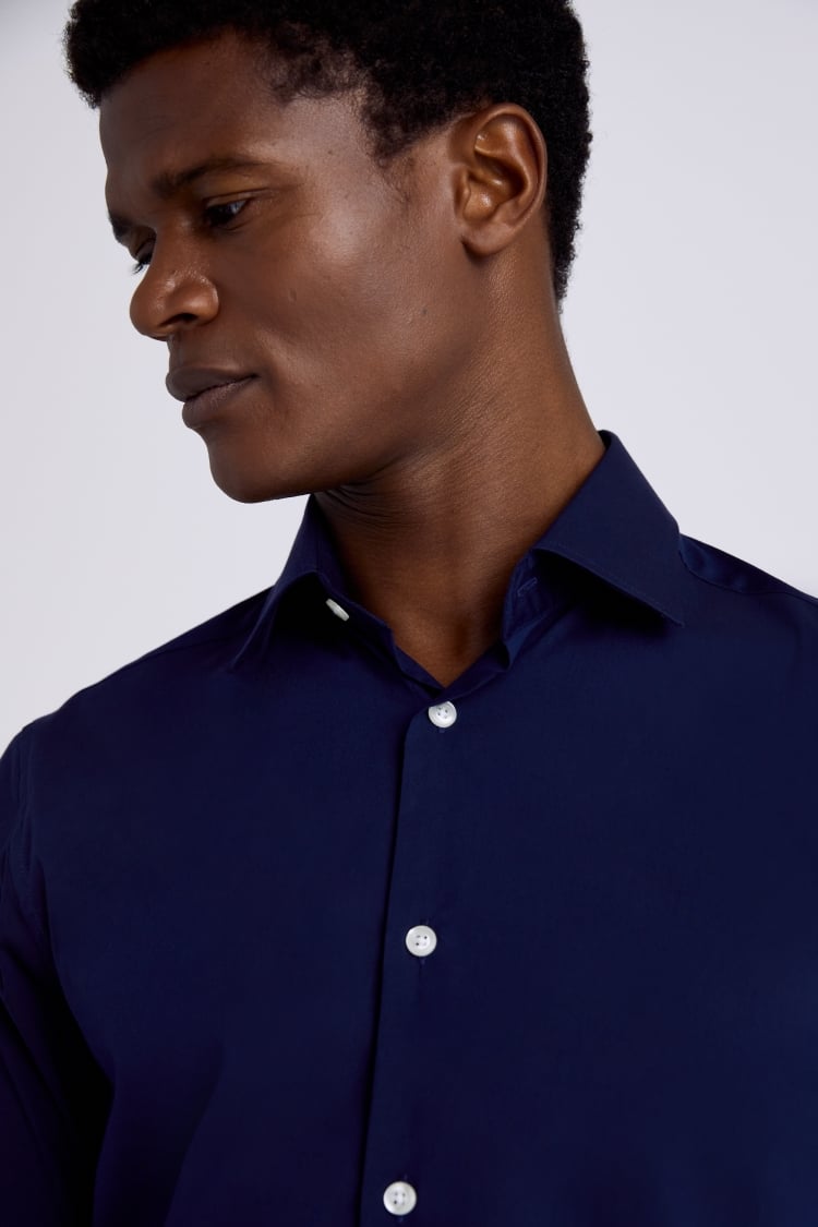 Tailored Fit Navy Performance Stretch Shirt
