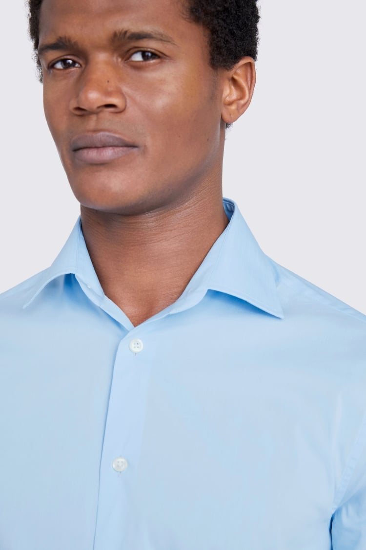 Tailored Fit Blue Performance Stretch Shirt | Buy Online at Moss