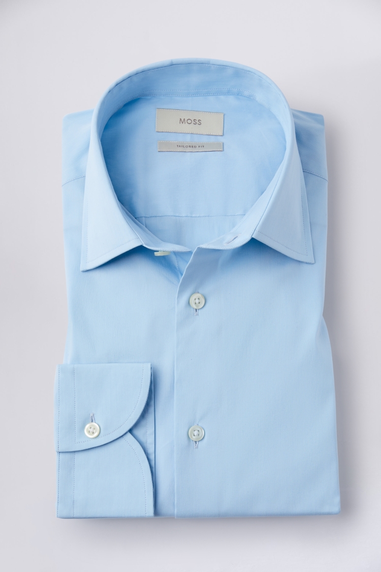 Tailored Fit Blue Performance Stretch Shirt | Buy Online at Moss